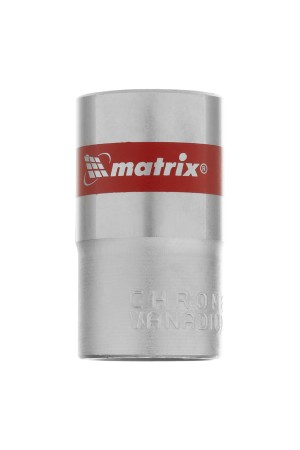 Головка торцевая, 16 мм, шестигранная, CrV, под квадрат 1/2, хромированная Matrix