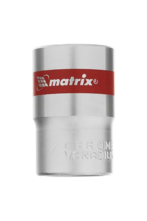 Головка торцевая, 18 мм, шестигранная, CrV, под квадрат 1/2, хромированная Matrix