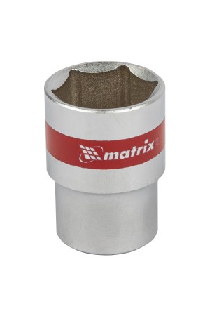 Головка торцевая, 21 мм, шестигранная, CrV, под квадрат 1/2, хромированная Matrix