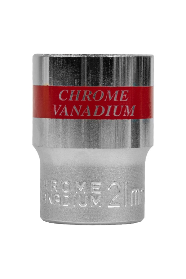 Головка торцевая, 21 мм, шестигранная, CrV, под квадрат 1/2, хромированная Matrix