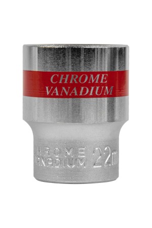 Головка торцевая, 22 мм, шестигранная, CrV, под квадрат 1/2, хромированная Matrix