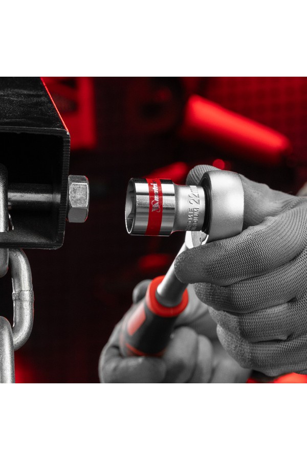 Головка торцевая, 22 мм, шестигранная, CrV, под квадрат 1/2, хромированная Matrix