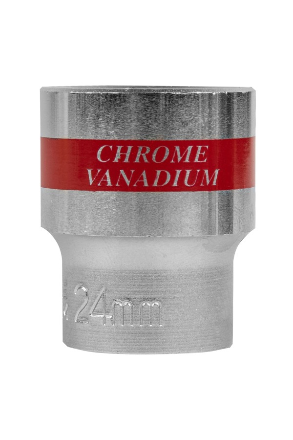Головка торцевая, 24 мм, шестигранная, CrV, под квадрат 1/2, хромированная Matrix