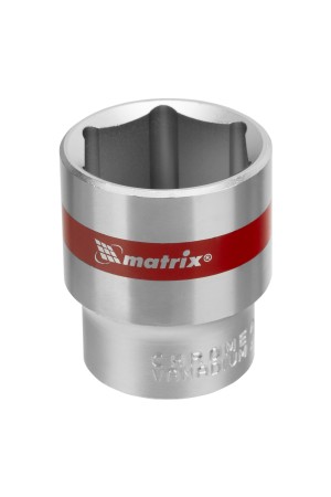 Головка торцевая, 27 мм, шестигранная, CrV, под квадрат 1/2, хромированная Matrix