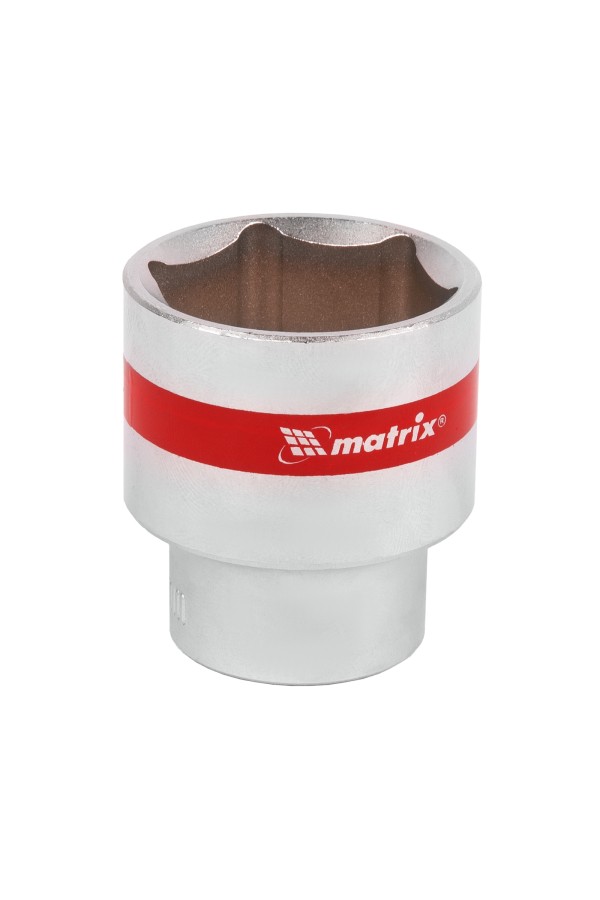 Головка торцевая, 30 мм, шестигранная, CrV, под квадрат 1/2, хромированная Matrix
