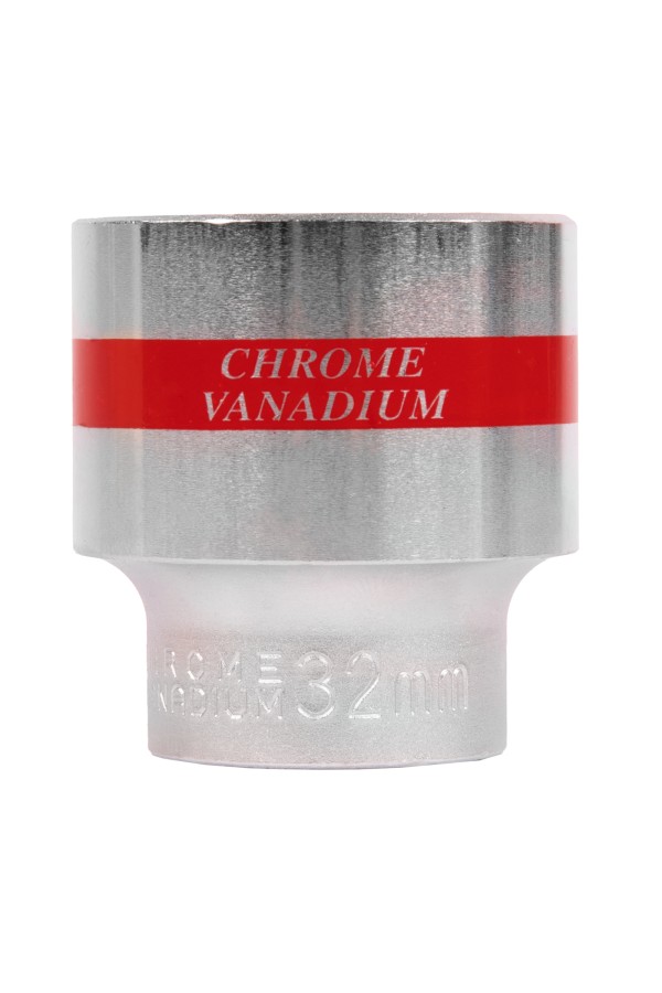 Головка торцевая, 32 мм, шестигранная, CrV, под квадрат 1/2, хромированная Matrix