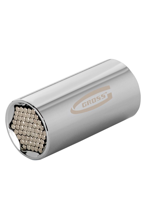 Головка торцевая многоразмерная 11-32 мм, под квадрат 1/2, CrV, хромированная Gross