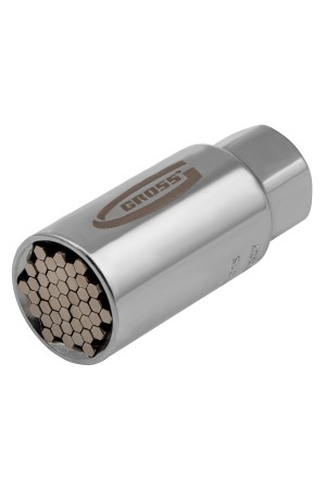 Головка торцевая многоразмерная, CrV, 6-21 мм, под квадрат 3/8, CrV, хромированная Gross