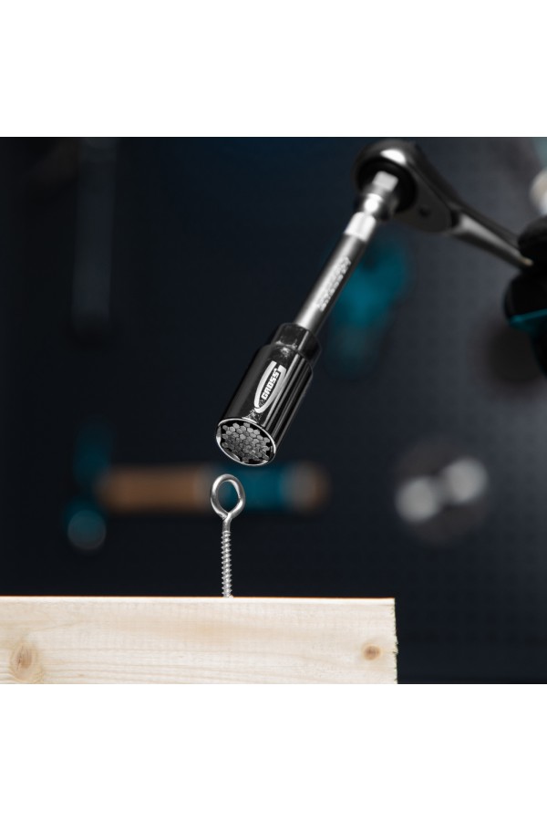 Головка торцевая многоразмерная, CrV, 6-21 мм, под квадрат 3/8, CrV, хромированная Gross