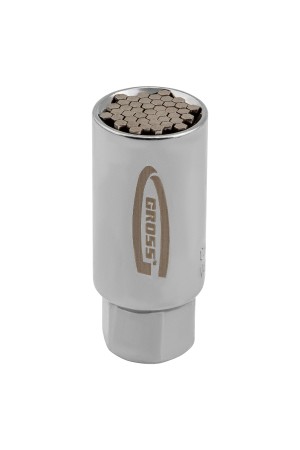 Головка торцевая многоразмерная, CrV, 6-21 мм, под квадрат 3/8, CrV, хромированная Gross