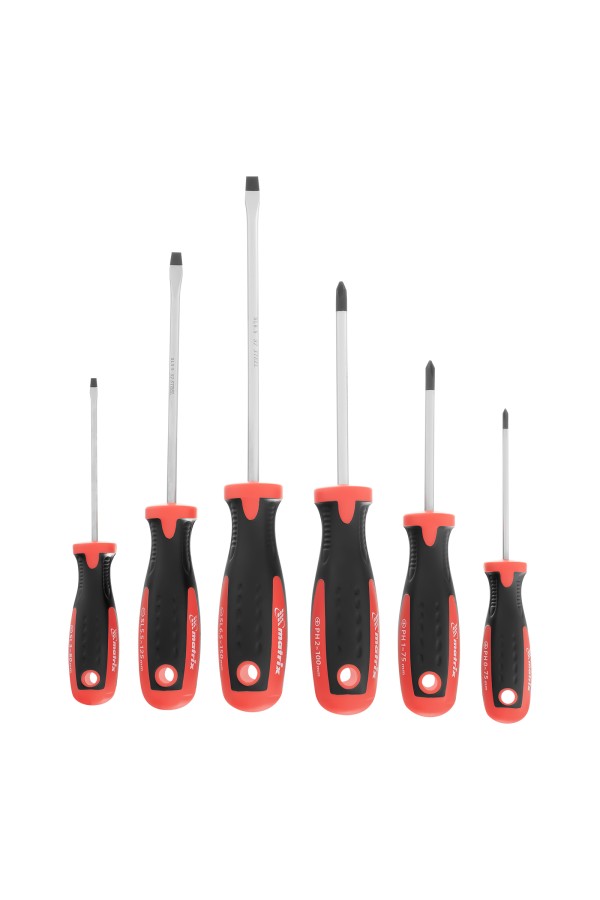 Набор отверток, сталь S2, двухкомпонентные рукоятки, 6 шт Matrix Professional