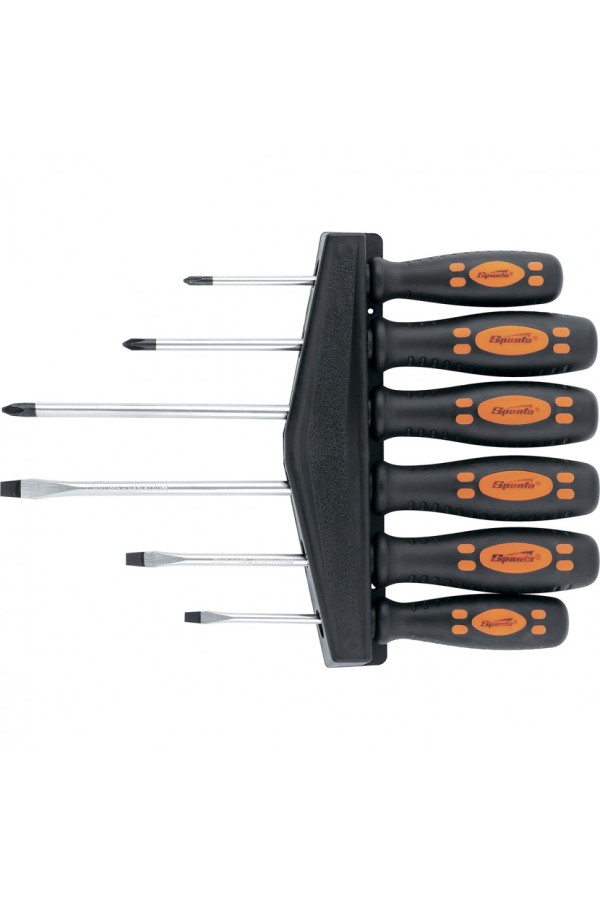 Набор отверток, двухкомпонентные рукоятки, 6 шт CrV Sparta.