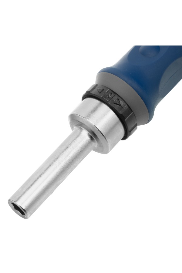 Отвертка реверсивная с набором бит и торцевыми головками, 35 шт, CrV Сибртех