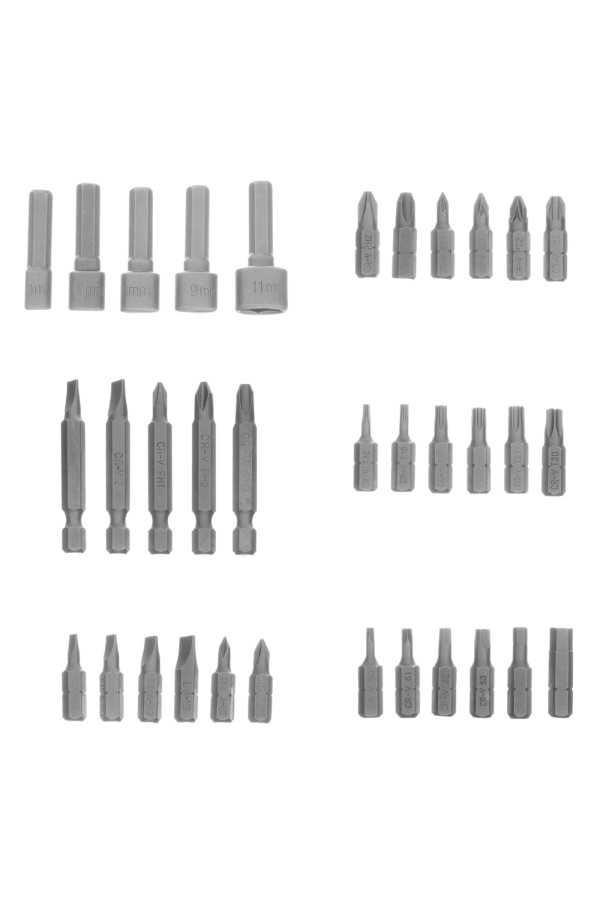 Отвертка реверсивная с набором бит и торцевыми головками, 35 шт, CrV Сибртех