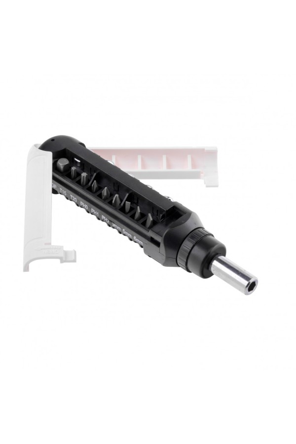 Отвертка реверсивная с набором бит и торцевых головок, 15 шт, CrV Matrix Pro