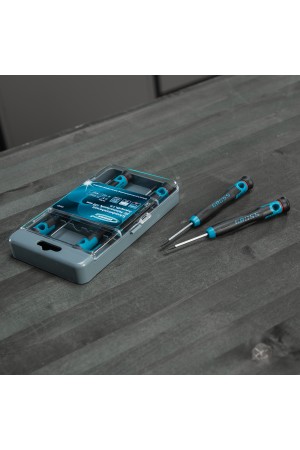 Набор отверток для точной механики, CrMo, двухкомпонентные рукоятки, 6 шт, пластиковый бокс Gross