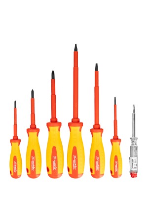 Набор диэлектрических отверток 7 шт, до 1000 В, пробник электрический до 250 В, двухкомпонентные рукоятки Matrix Professional