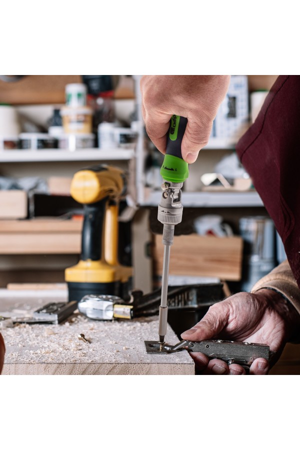 Отвертки реверсивные с набором бит, торцевых головок, 61 предмет, CrV Сибртех