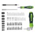 Отвертки реверсивные с набором бит, торцевых головок, 61 предмет, CrV Сибртех