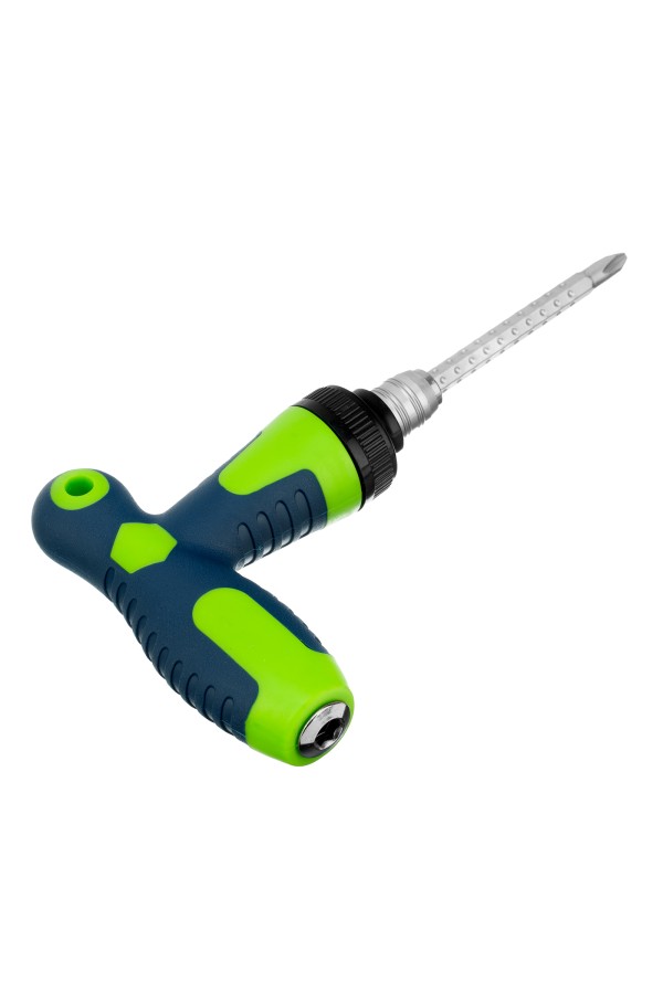 Отвертка реверсивная Т-образная комбинированная PH2/SL6, CrV Сибртех