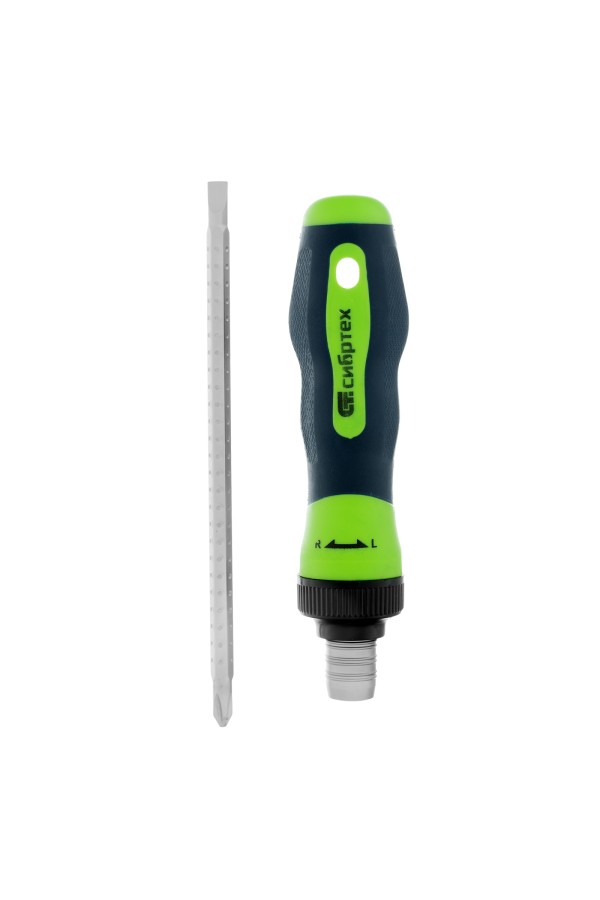 Отвертка реверсивная комбинированная PH2/SL6, CrV Сибртех