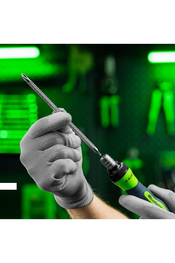 Отвертка реверсивная комбинированная PH2/SL6, CrV Сибртех