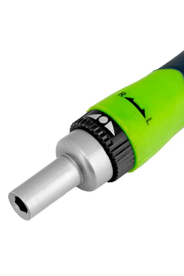 Отвертка реверсивная для точных работ с набором бит и торцевых головок, 32 предмета, CrV Сибртех