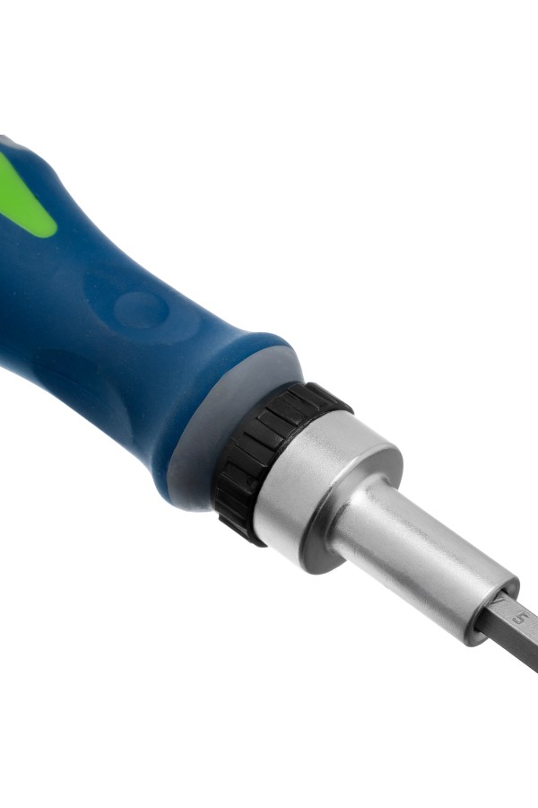 Отвертка реверсивная с набором бит и торцевых головок, 25 шт, CrV, чехол Сибртех