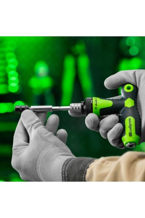 Отвертка Т-образная реверсивная с набором бит, торцевых головок, 33 предмета, CrV Сибртех