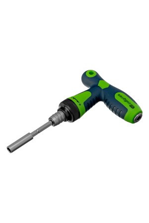 Отвертка Т-образная реверсивная с набором бит, торцевых головок, 33 предмета, CrV Сибртех