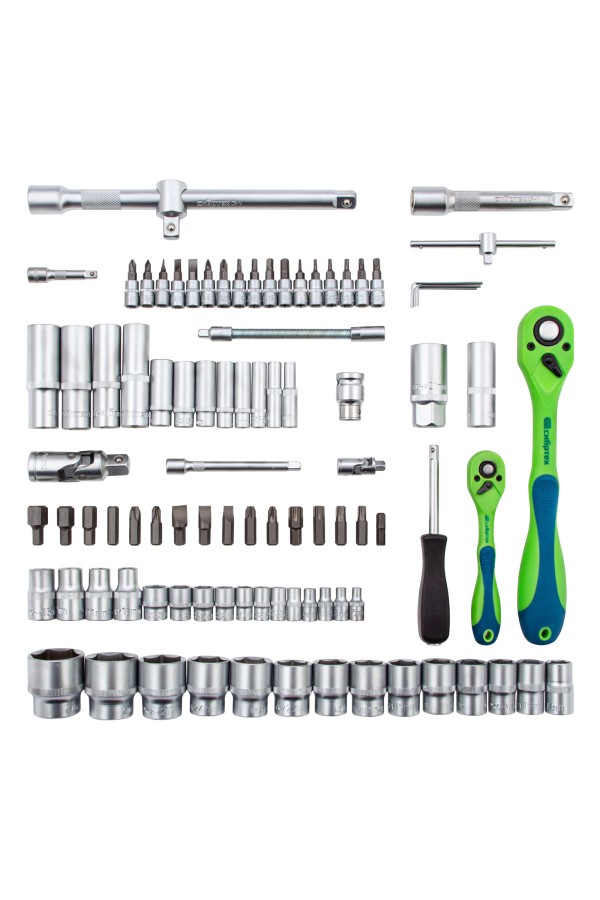 Набор инструментов 94 предмета, CrV, 1/2", 1/4" Сибртех