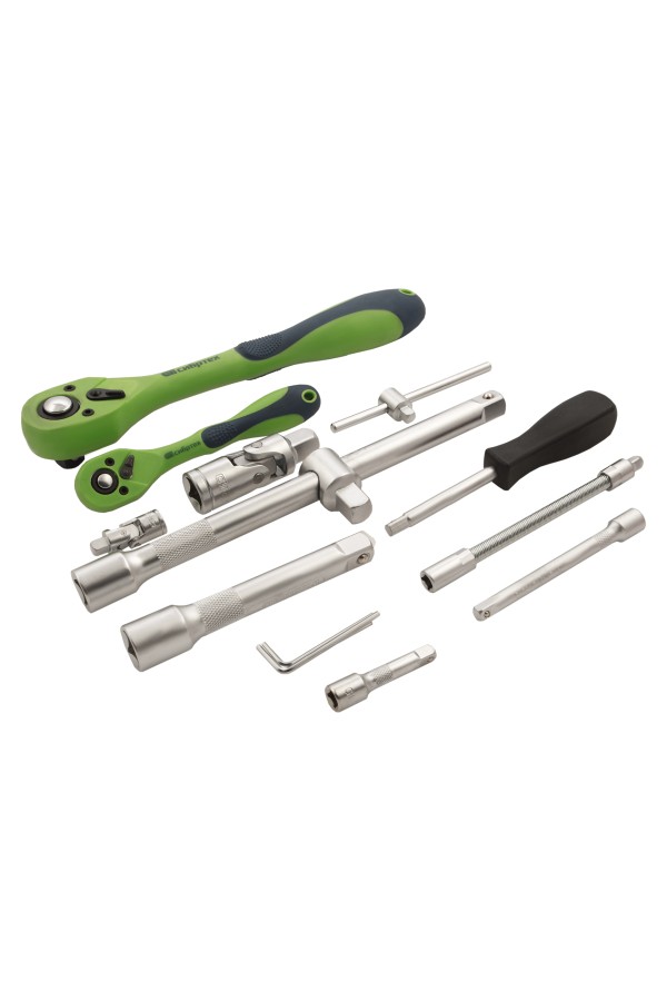 Набор инструментов 94 предмета, CrV, 1/2", 1/4" Сибртех