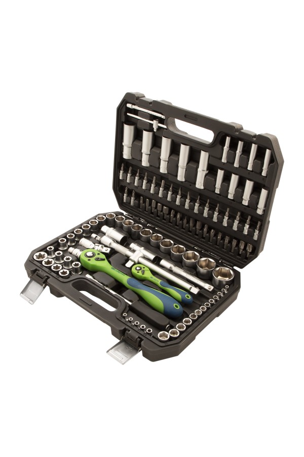 Набор инструментов 108 предметов, CrV, 1/2", 1/4" Сибртех