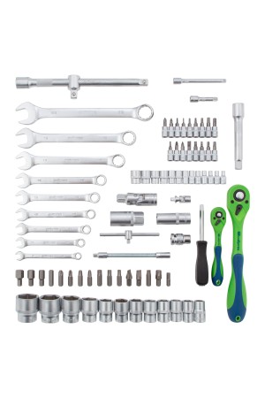 Набор инструментов 82 предмета, CrV, 1/2