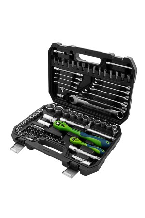 Набор инструментов 82 предмета, CrV, 1/2