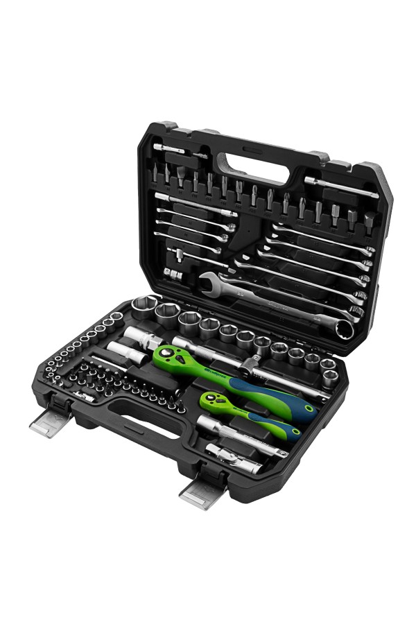 Набор инструментов 82 предмета, CrV, 1/2", 1/4" Сибртех