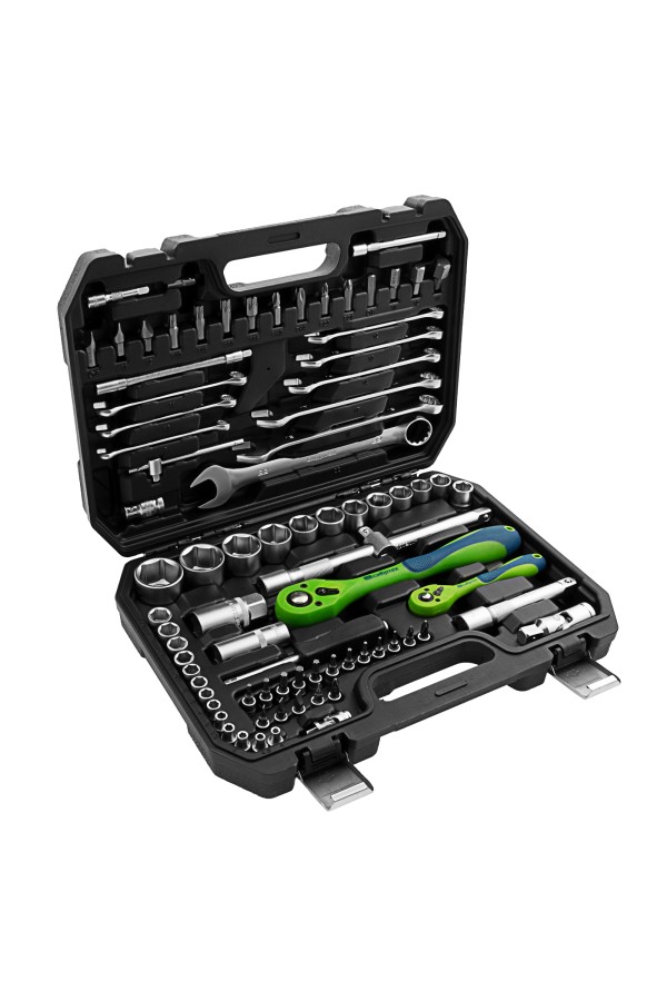 Набор инструментов 82 предмета, CrV, 1/2", 1/4" Сибртех