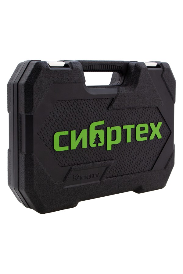 Набор инструментов 82 предмета, CrV, 1/2", 1/4" Сибртех