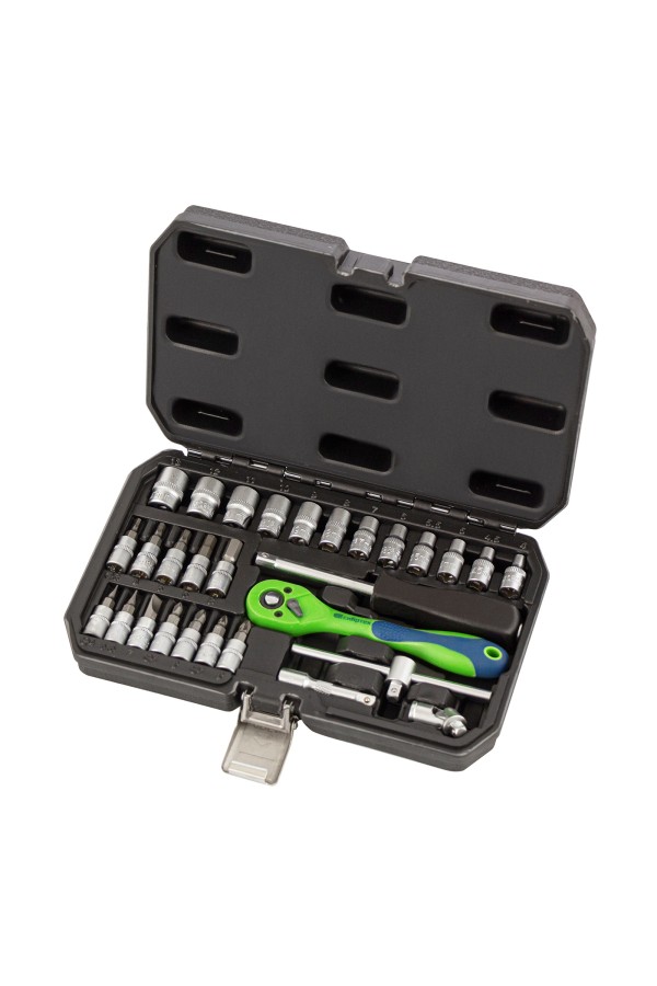 Набор инструментов 29 предметов, CrV, 1/4" Сибртех