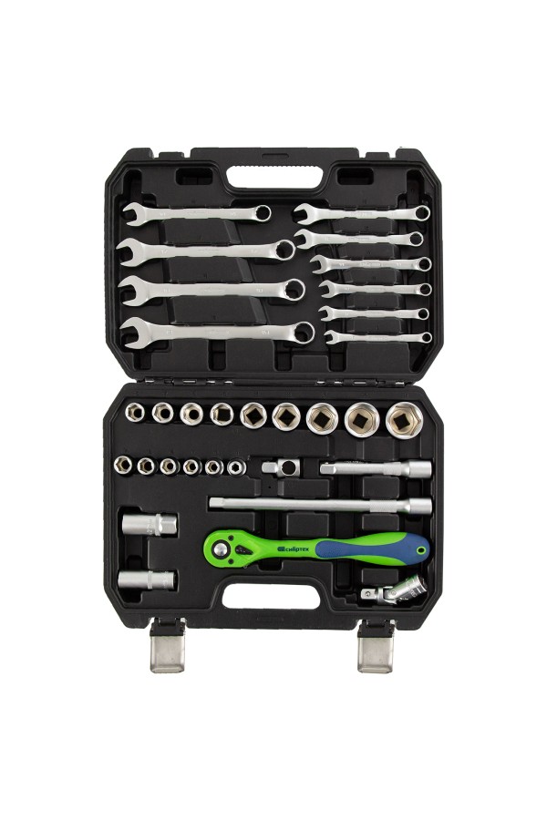 Набор инструментов 32 предмета, CrV, 1/2" Сибртех