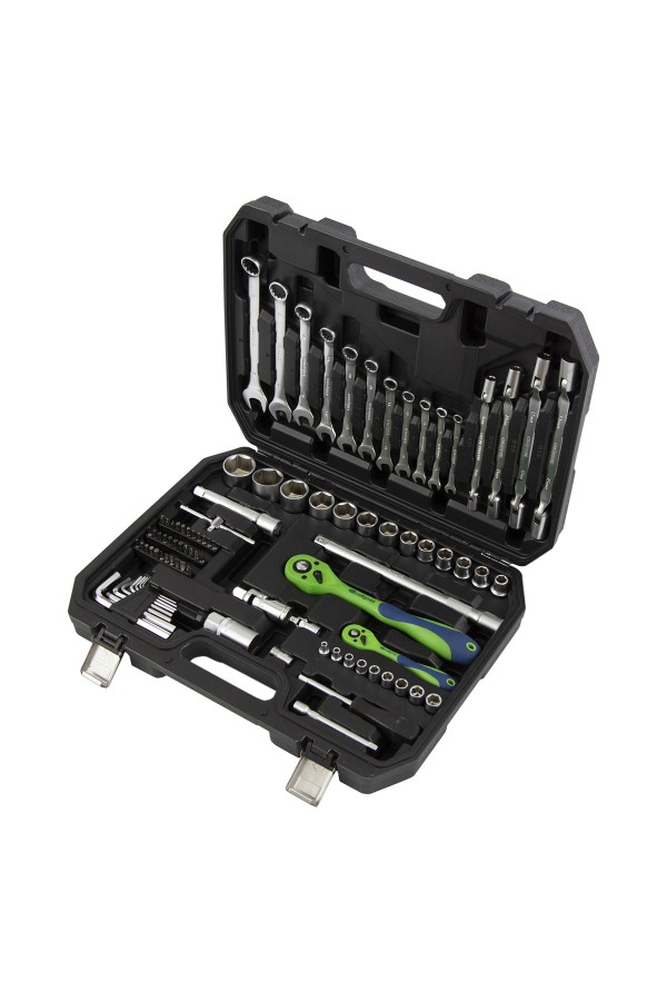 Набор инструментов 89 предметов, CrV 1/2", 1/4" Сибртех