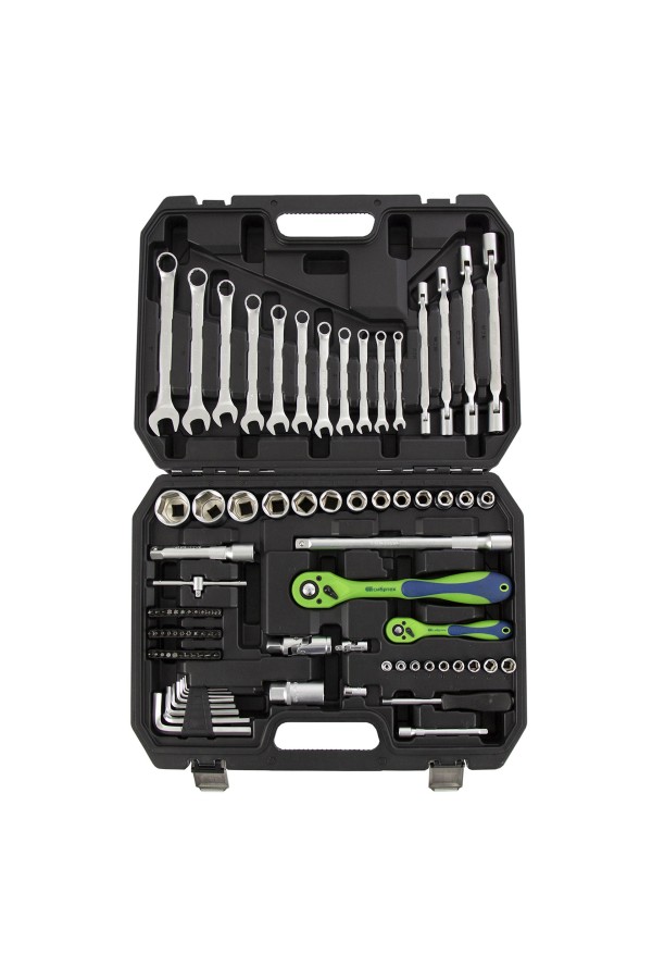 Набор инструментов 89 предметов, CrV 1/2", 1/4" Сибртех