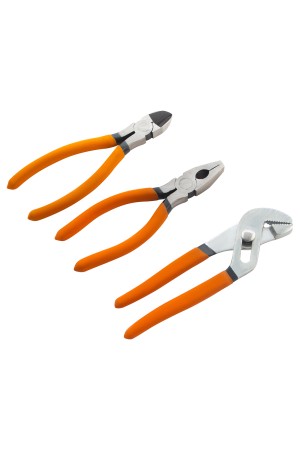 Набор губцевого инструмента №2, 3 предмета: плоскогубцы, бокорезы, клещи переставные Sparta