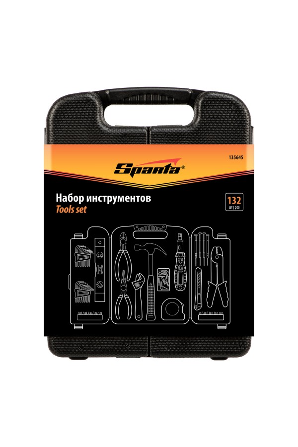 Набор инструментов бытовой, 132 предмета Sparta