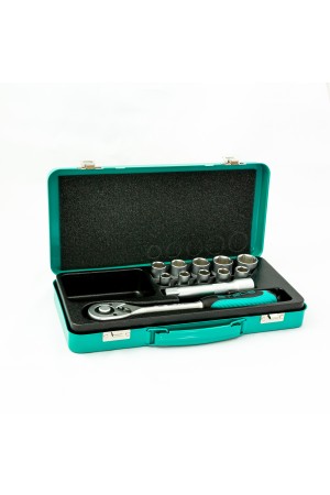 Набор торцевых головок, 1/2, головки 10 - 24 мм, с трещоточным ключом, 12 предметов Stels