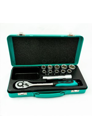 Набор торцевых головок, 1/2, головки 10 - 24 мм, с трещоточным ключом, 12 предметов Stels