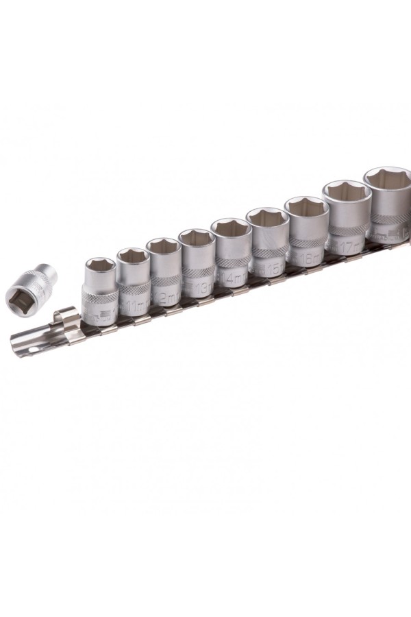 Набор торцевых головок, 3/8, шестигранные, CrV, 10 шт, 8-19 мм Stels