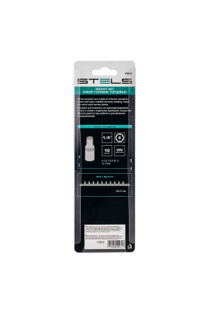 Набор торцевых головок, 1/4, шестигранные, CrV, 10 шт, 4-13 мм Stels