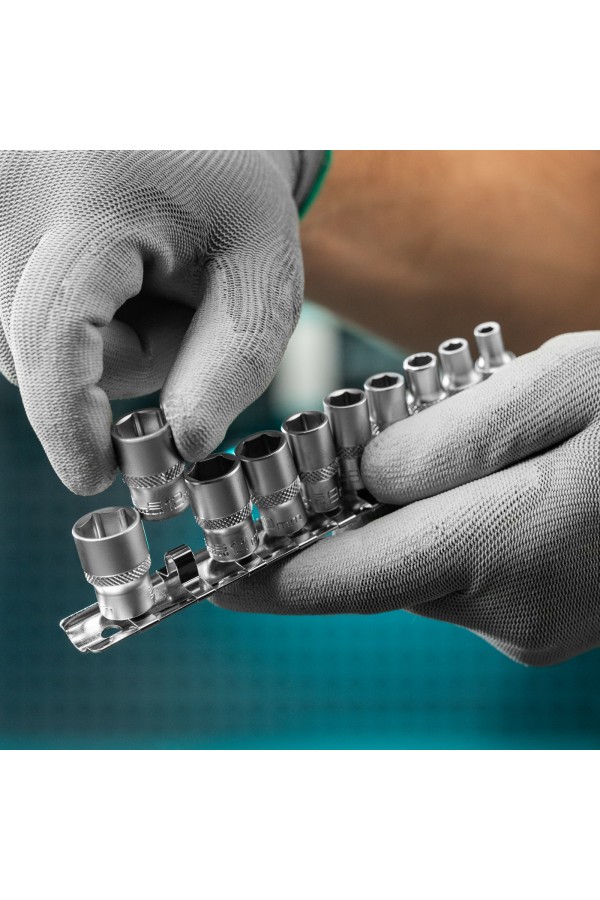 Набор торцевых головок, 1/4, шестигранные, CrV, 10 шт, 4-13 мм Stels