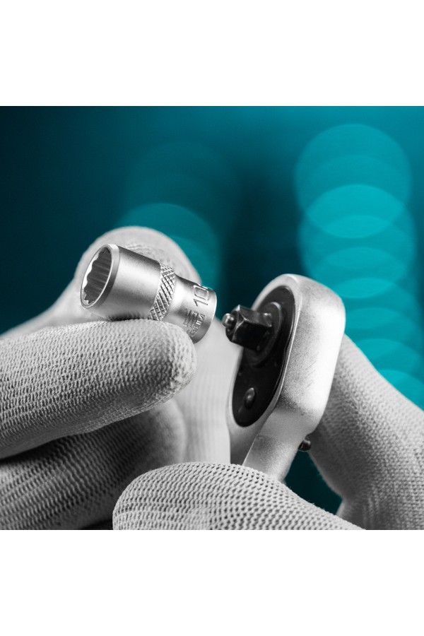 Набор торцевых головок, 1/4, двенадцатигранные, CrV, 10 шт, 4-13 мм Stels